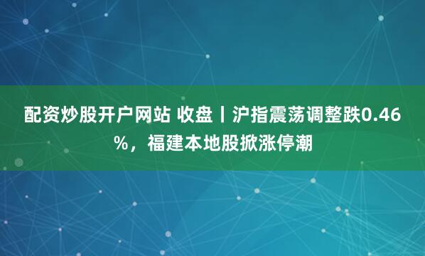 配资炒股开户网站 收盘丨沪指震荡调整跌0.46%，福建本地股掀涨停潮